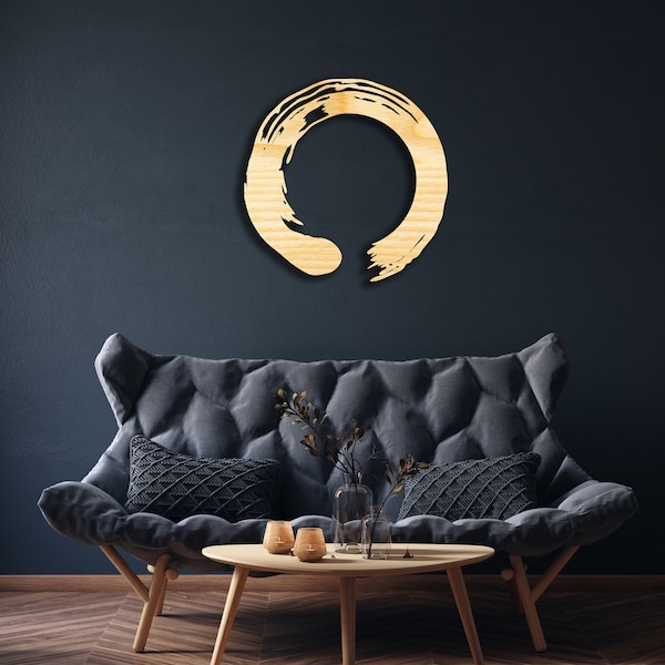 Enso Circle wall decor from wood, Hanging Sign, Wooden Art, Enzo Circle, Zen Art, Enlightenment, Religious Symbol, Gift Believer, Buddhism