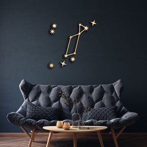 Lyra The Lyre wall decor from wood, Hanging Sign, Constellation, Astrology, Astronomy, Stars, Sky, Celestial, Galaxy, Nebula Wood Wall Art image 1