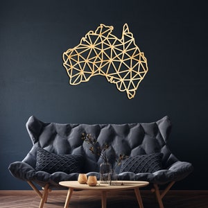 Australien Karte Wanddekor aus Holz, Hängeschild, Holz Wandkunst, Land Geometrische Karte, Geometrie Design Geschenk, Figur Dekor, Sydney