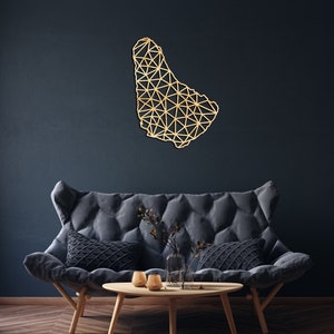 Barbados Karte Wanddekor aus Holz, Hängeschild, Holz Wandkunst, Land Geometrische Karte, Geometrie Design Geschenk, Figur Dekor, Bridgetown