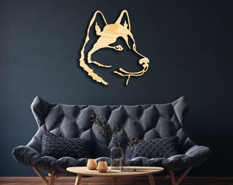 Siberian Husky wall decor from wood, Hanging Sign, Wooden Wall Art, Pets Art, Animals Art, Wolf Artwork, Dog Head Face, Dog Lover Gift