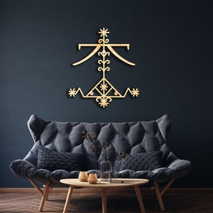 Ogou Feray (fire, iron, war, blacksmiths) wall decor from wood, Hanging Sign, Wooden Wall Art, Occultism Haitian Veve, Vodou, Magic Voodoo