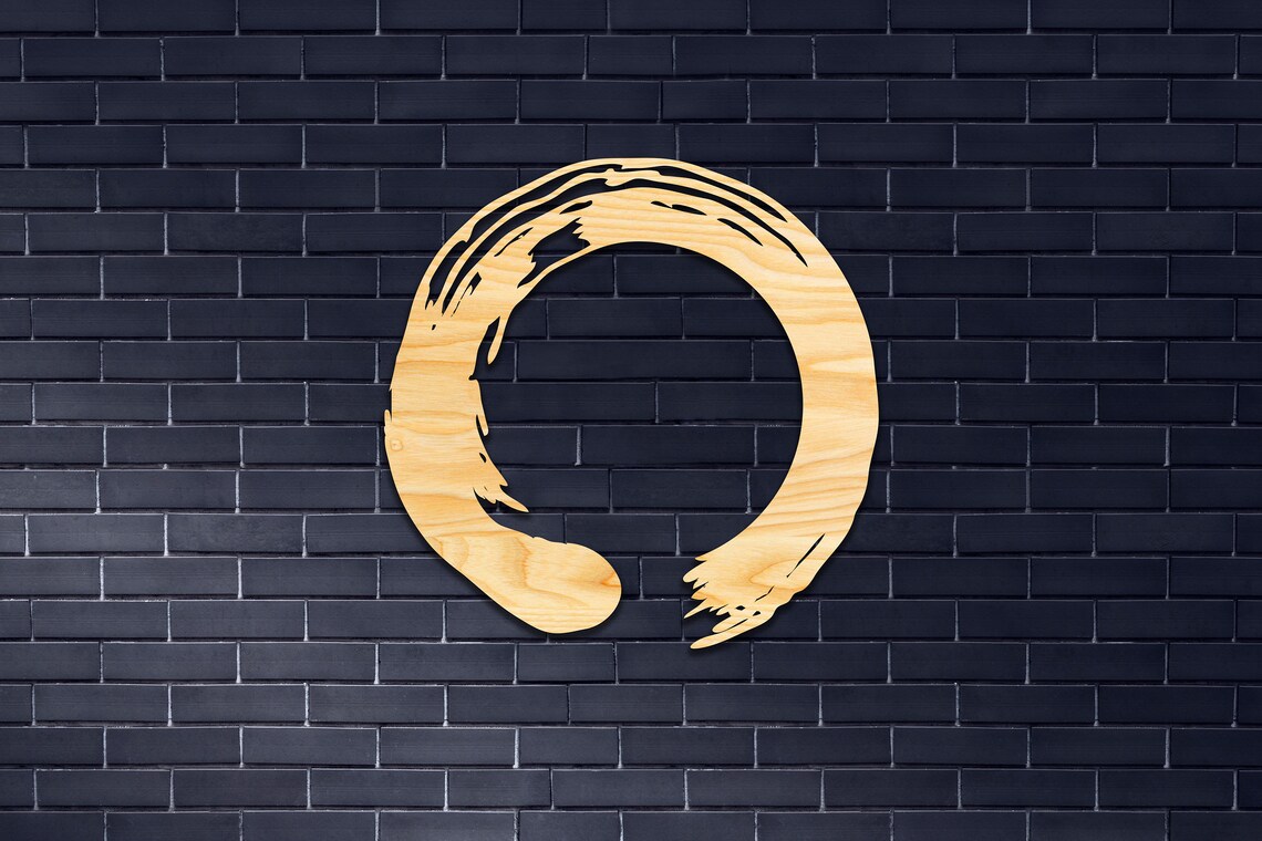 Enso Circle Wall Decor From Wood, Hanging Sign, Wooden Art, Enzo Circle, Zen Art, Enlightenment
