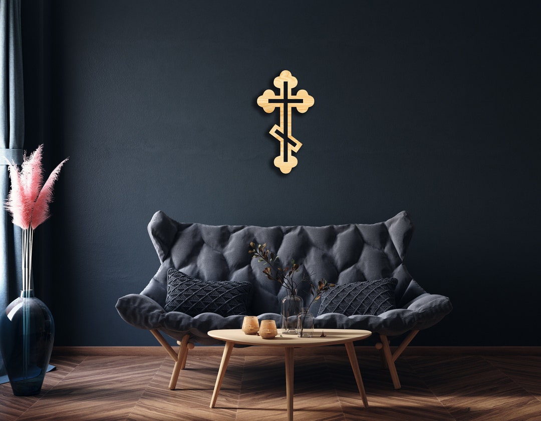 Orthodox Cross Wall Decor From Wood, Hanging Sign, Wooden Wall Art