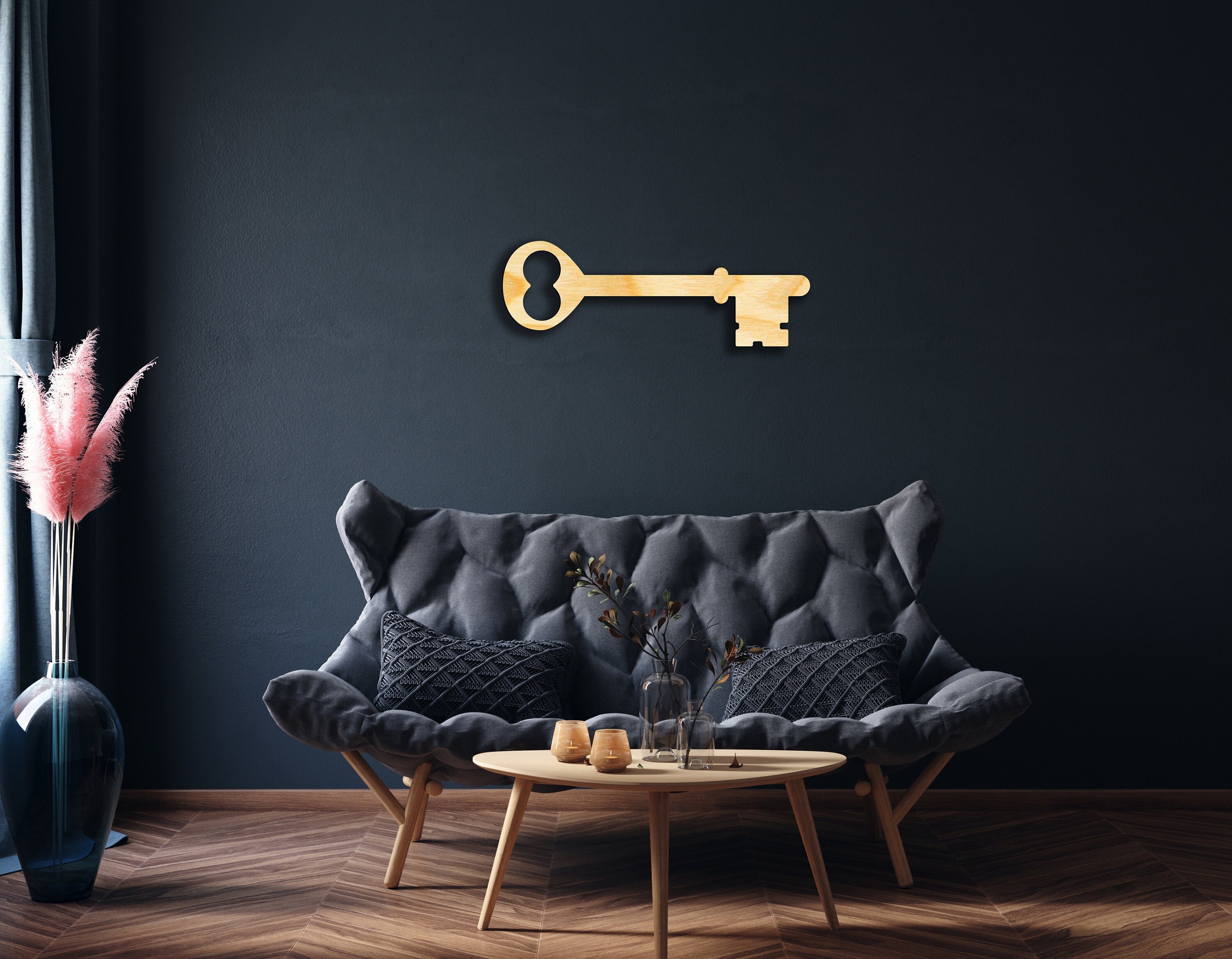 Skeleton Key Wall Decor From Wood Hanging Sign Wooden Wall Etsy