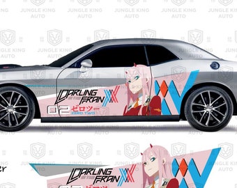 Zero Two Japanese Anime Vehicle Shine Theme Side Car Wrap Vinyl Wrap Universal Size Sticker