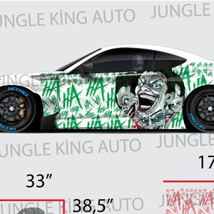 FOUR HEADED JOKER Villain Inspired Car Side Decal, Universal Size, Die Cast Vinyl Wrap