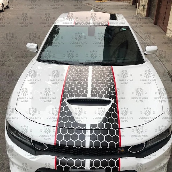 Honey Comb RACING Stripes Dual 10" Dodge Charger for Trim Package Charger GT, SRT, Scatpack, Hellcat Car Decals Dodge Charger Honey stripe