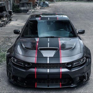 Dodge Challenger Racing Stripes: Dual 10" Vinyl Decal (2015+)