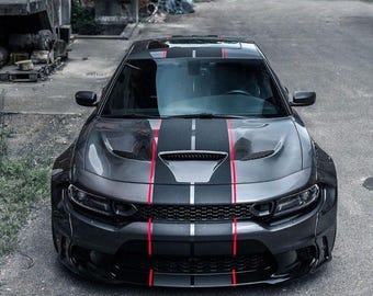 Dodge Challenger Racing Stripes: Dual 10" Vinyl Decal (2015+)