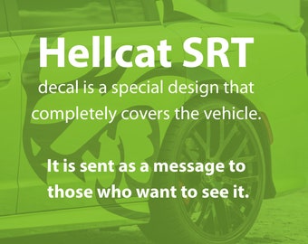 2x Hellcat SRT  - INCLUDES BOTH Sides. Decal Sticker Tribal | Dodge Challenger | Charger | Mustang, - Car Decal
