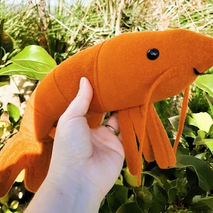 Shrimp or Prawn Stuffed Animal / Plush Sewing Pattern PDF, A4 and Projector (42cm/17in)