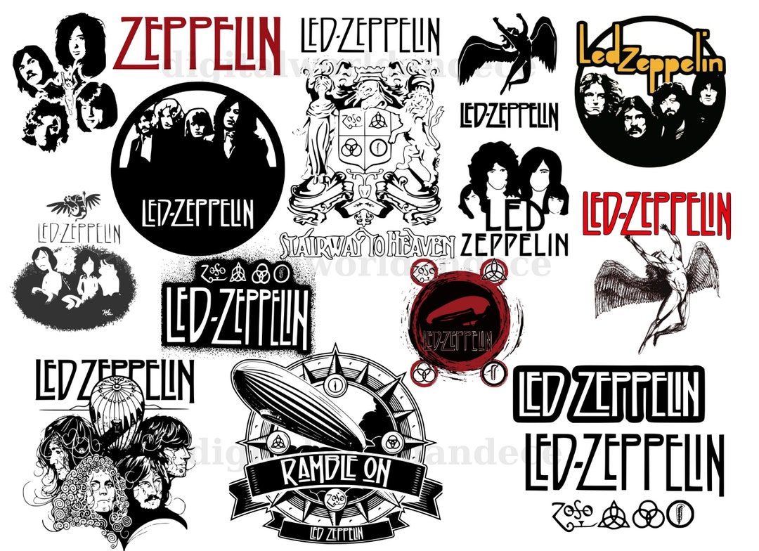 Led Zeppelin Svg Bundle Clipart Rock Band Tshirt Design Digital Prints
