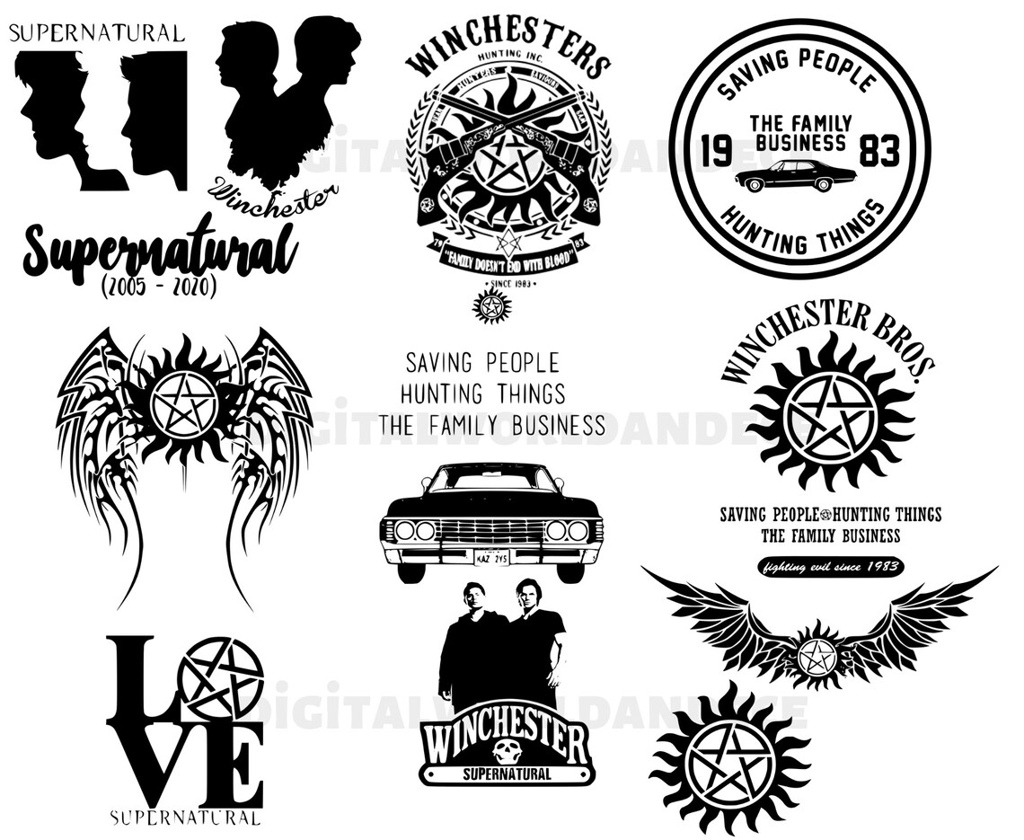 Supernatural Bundle Svg Winchester Svg Saving People - Etsy