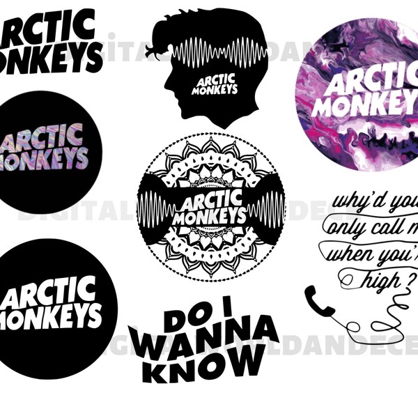 Arctic Monkey Svg - Do I Wanna Know  - Why 'd you only call me when you're high - Rock Band - Digital Design - Svg Pdf dxf Eps Png