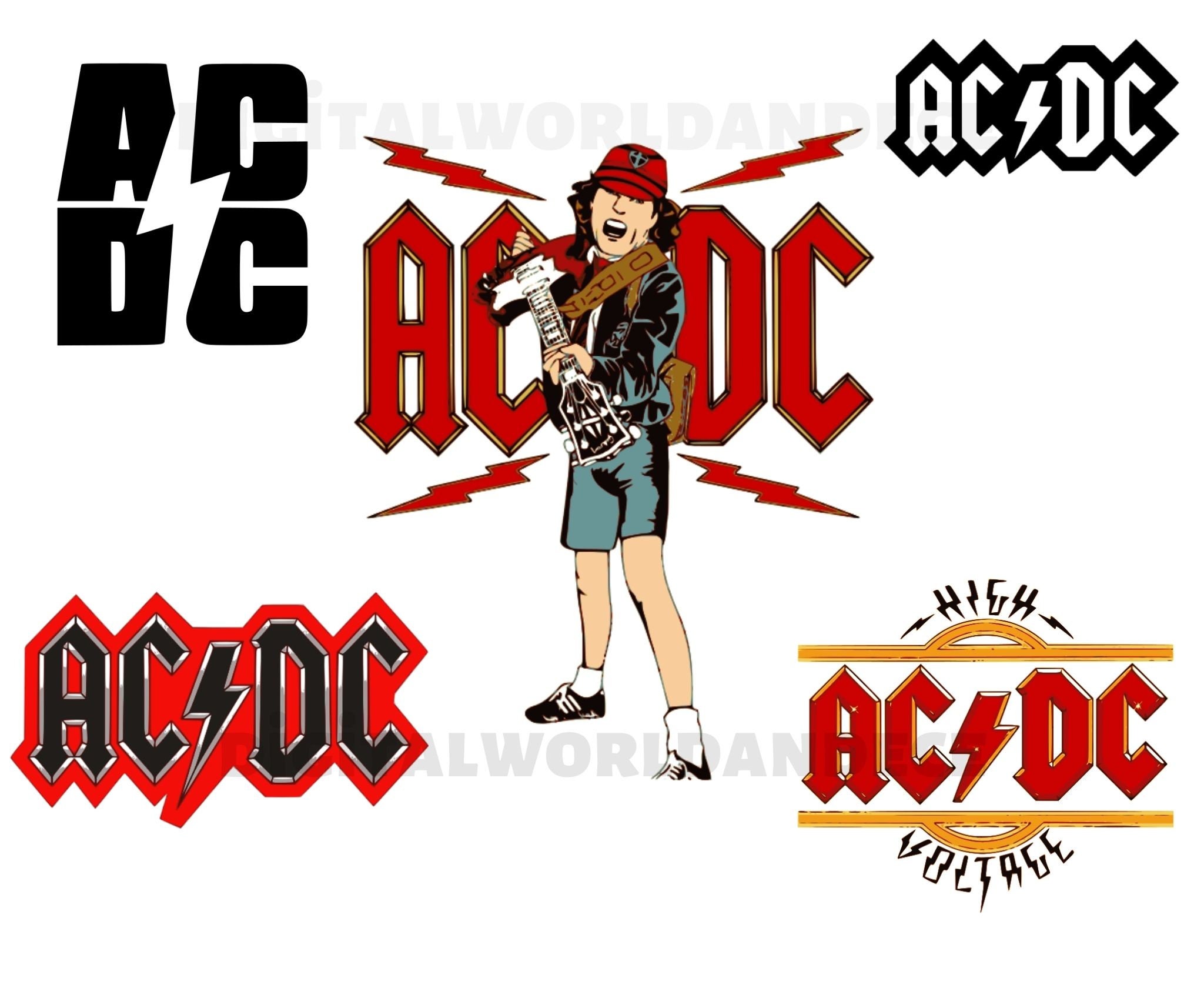 ACDC Svg Rock Band AC/DC Tshirt Design Rockn Roll Rock - Etsy