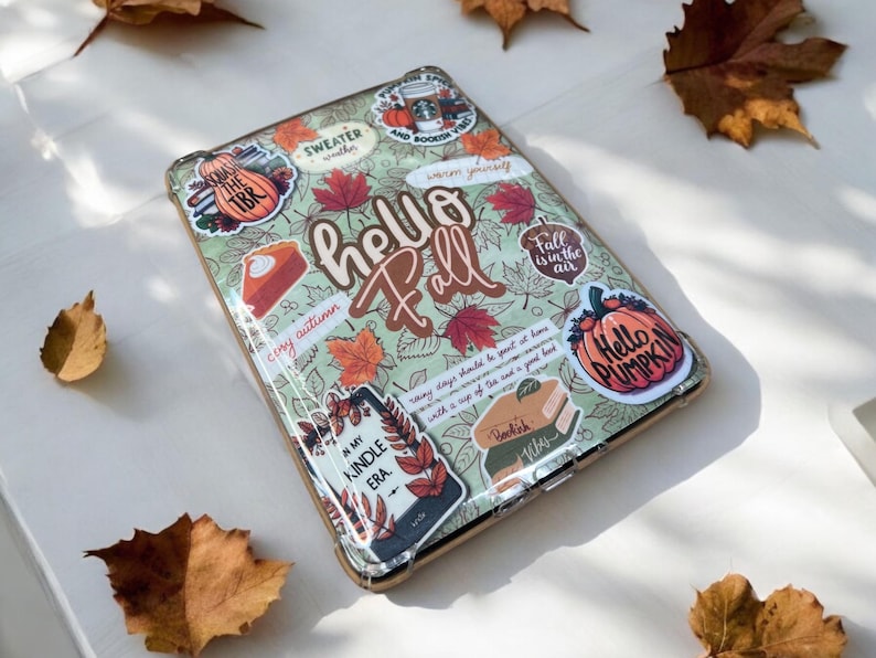 DIGITAL | Hello Fall, Autumn Printable Kindle Clear Case Insert - Etsy