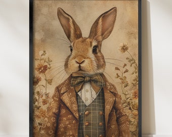 Beatrix Potter William Morris Rabbit Wall Art, Unique Vintage Inspired Rabbit Home Decor, Timeless Wall Decor Art Print