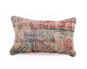 turkish pillow anatolian kilim pillow handmade kilim pillow 12"x20" vintage kilim pillow oriental kilim pillow home decor pillow