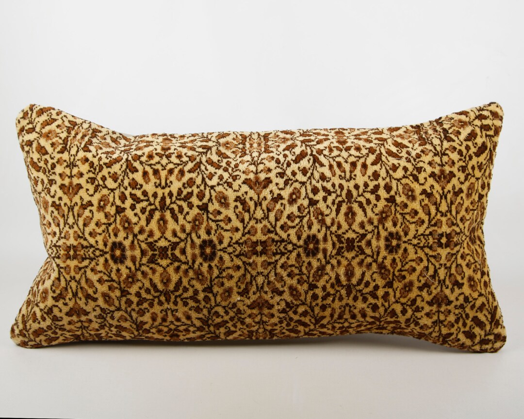 手織りキリムランバーピローカバー、ヴィンテージトルコ絨毯、16x32