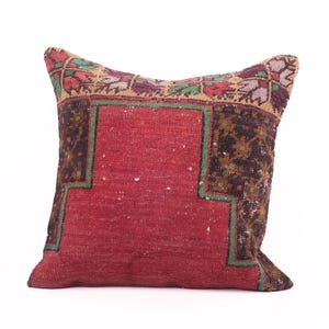Vintage Kilim Pillow, 20X20 Turkish Kilim Pillow, Decorative Throw Pillow, Boho Pillow, Tribal Pillow, Aztec Pillow, Floor Cushion Cover