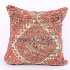 Any Size Red Turkish Kilim Throw Pillow Cover, Red Bohemian Kilim Pillow, Woven Turkish Boho Lumbar Pillow, Turkish Kilim Pillow Cover