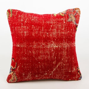 Turkish Kilim Pillow Cover , Multi Color Boho Kilim Cushion Cover 18 x 18 inch , Geometric Kilim , Southwestern style Pillow Cover