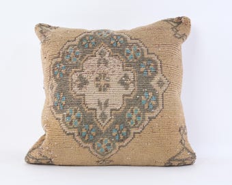 Handwoven Turkish Kilim Pillow, 24x24 Pillow Cover, Decorative Pillow Cover, Couch Accent Pillow, Cushion Cover, Home Decor, Turkey Pillow