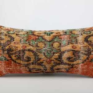 Boho lumbar pillow , long pillow , bed pillow , decorative pillow , rug pillow , anatolian pillow , unique pillow , turkish pillow rug cover