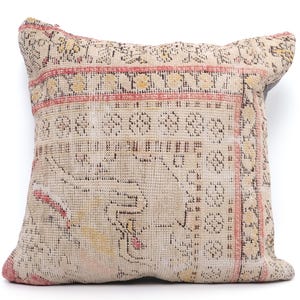 Turkish Kilim Pillow Cover , Multi Color Boho Kilim Cushion Cover 18 x 18 inch , Geometric Kilim , Southwestern style Pillow Cover
