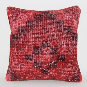 Any Size Red Turkish Kilim Throw Pillow Cover, Red Bohemian Kilim Pillow, Woven Turkish Boho Lumbar Pillow, Turkish Kilim Pillow Cover