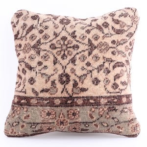 Turkish Kilim Pillow Cover , Multi Color Boho Kilim Cushion Cover 18 x 18 inch , Geometric Kilim , Southwestern style Pillow Cover
