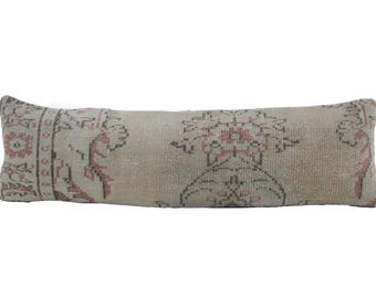 Extra långt kuddfodral, 12 x 48 tum - 30 x 120 cm King size Kelim örngott, unik ländrygg, Kelim sängkudde, grön ländryggskudde