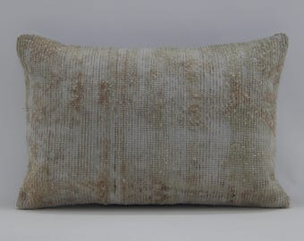 Rustic Pillow Case,Vintage Rug Kilim Pillow, Boho Rug Throw Pillow 16x24 Handmade Turkish Rug Pillows, Housewarming Gift,Family Gift