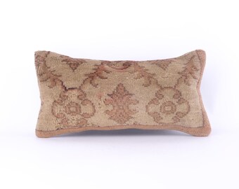 Vintage Kilim Pillow, 10X20 Turkish Kilim Pillow, Decorative Throw Pillow, Boho Pillow, Tribal Pillow, Aztec Pillow, Floor Cushion Cover