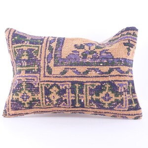 Wohndekor Kissen, Vintage Teppich Kissen, Dekokissen, 16x24 Wollteppich Kissen, türkisches Kissen, Bettwäsche Fall
