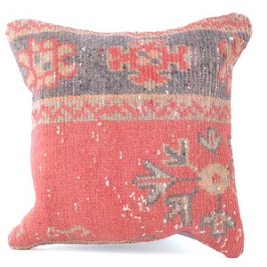 Turkish Kilim Pillow, 18x18 Vintage Kilim Pillow, Bohemian Kilim Pillow, Throw Pillow, Tribal Pillow, Boho Aztec Pillow, Cushion Cover