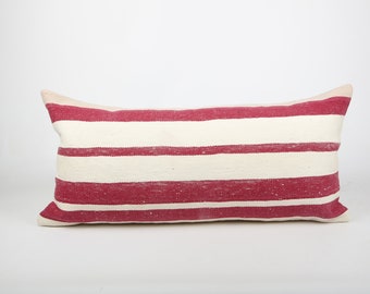 Boho lumbar pillow , long pillow , bed pillow , decorative pillow , rug pillow , anatolian pillow , unique pillow , turkish pillow rug cover