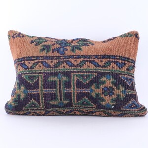 Wohndekor Kissen, Vintage Teppich Kissen, Dekokissen, 16x24 Wollteppich Kissen, türkisches Kissen, Bettwäsche Fall