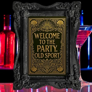 Letrero de bienvenida de Gatsby: Decoración Art Déco de los años 20 (archivo PDF)