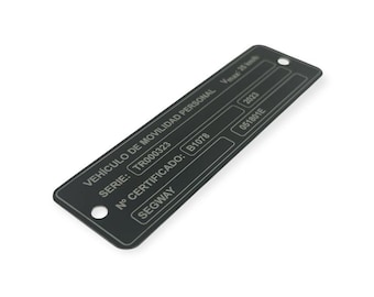 Placa Identificativa para Patinetes eléctricos VMP (Vehículo de Movilidad Personal) cumplimentando normativa DGT