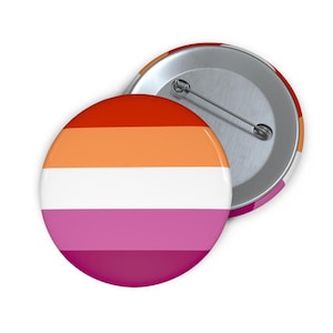 Les Flag Flying Pin Buttons in 3 Sizes, LGBT Custom Pride Flag Pin, Progress Pride Rainbow Flag,Gay LGBTQ Lesbian Bisexual Transgender Queer