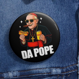 Da Pope Meme Pin Buttons in 3 Größen, Retro Kardinal Robert Francis Pin, Robert Prevost Pope American, New Pope, Pope Leo XIV Erster Amerikaner