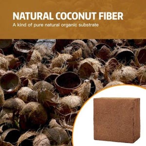 5000G 60L Coco Coir Fiber Brick, Organic Potting Soil for Plants, Seed Starting & Gardening, Low Salt Coconut Coir Soil Block