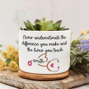Nurse Gift, Personalized Planter Gift Healthcare Worker Gift, Custom Flower Pot Healthcare Worker Appreciation, Thank You Doctor Nurse Gift