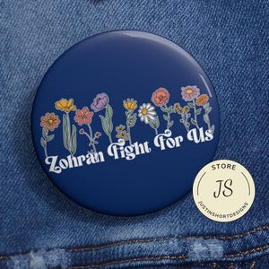 Floral Zohran Fight For Us Pin Buttons in 3 Sizes, Zohran For New York City Vintage Style Political Pin, Vote Zohran Rank Zohran