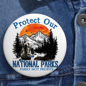 Protect Our Anti Trump Pin Buttons in 3 Sizes, Anti-Trump Pins, Anti-DOGE Pin Buttons, Resist Bear Pin, Not Profits, Resistance, Political