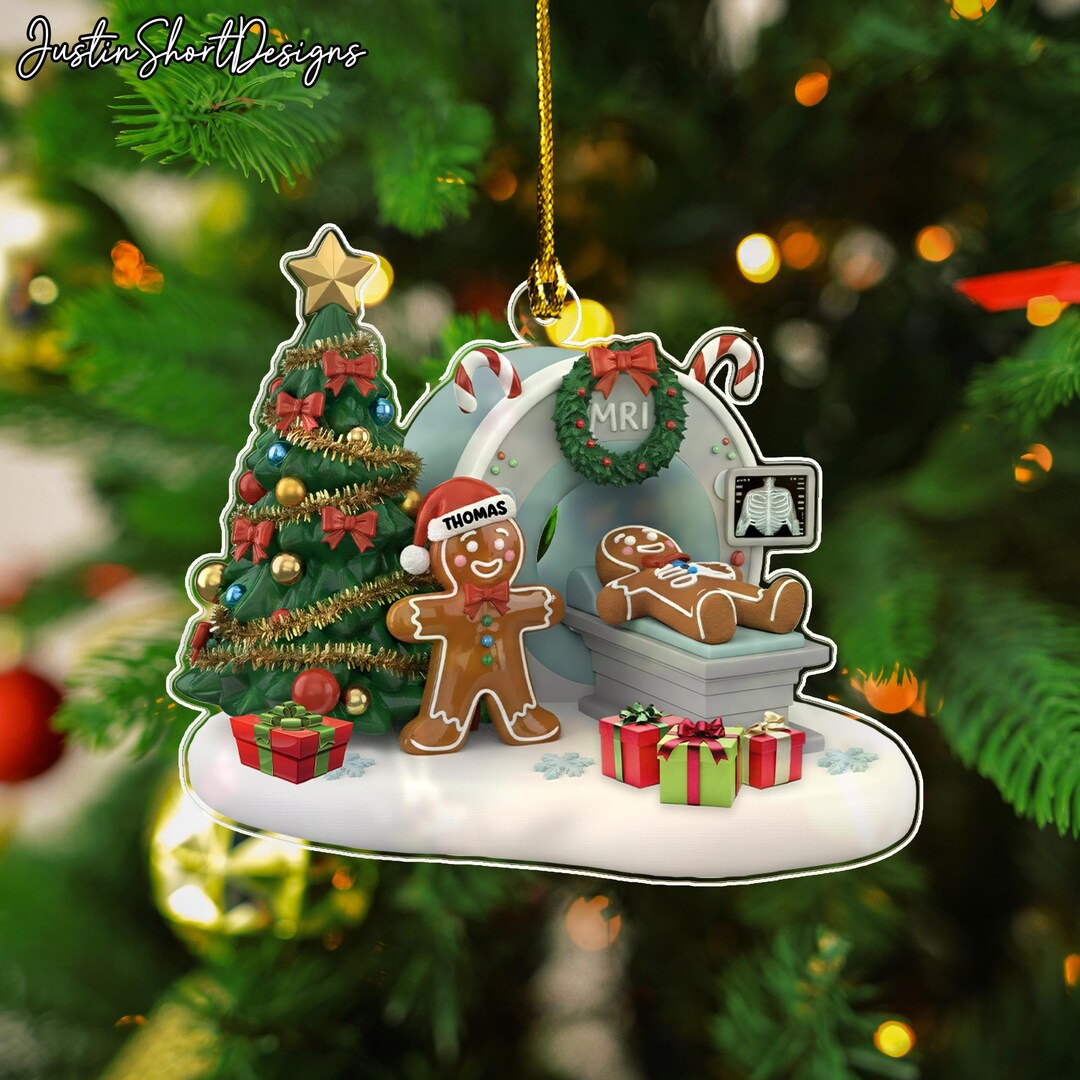 Personalized Gingerbread MRI Nurse Ornament, Radiology Tech Christmas ...
