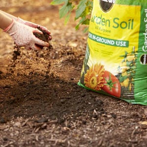 Miracle-Gro Garden Soil 1 cu ft, All Purpose Fertilized Soil for In-Ground Use, Ideal for Flowers, Vegetables, Herbs & Outdoor Plants