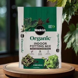 Organic Indoor Potting Mix 8QT, Lightweight Houseplant Soil for Water Control, Protects Against Overwatering & Underwatering